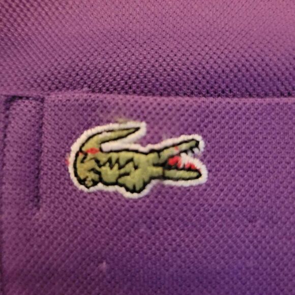 Lacoste Boys Purple Polo Size 7 - Picture 5 of 6